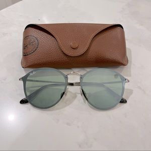 Ray-ban 59 MM Blaze Sunglasses with blue/green transparent lenses.